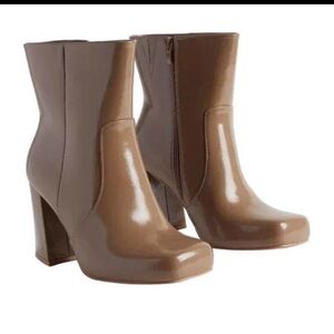 Torrid Glossy Brown Heeled Boots